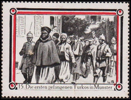 1914-1918. DEUTSCHLAND. WW1 Seal. 15. Die Ersten Gefangenen Turkos In Munster. No Gum. Defect - JF522720 - Variedades