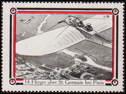 1914-1918. DEUTSCHLAND. WW1 Seal. 14. Flieger über St. Germain Bei Paris. No Gum. Thin.  - JF522721 - Variedades