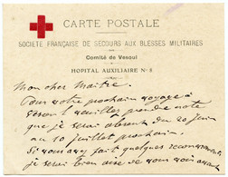 Guerre 1914-18.Société Française De Secours Aux Blessés Militaires.Comité De Vesoul.Hôpital Auxiliaire N° 8 - Croix-Rouge