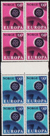 1967. NORGE. EUROPA - CEPT Complete Set With 2 Stamps In Blocks Of 4. Never Hinged Set.  (Michel 555-556) - JF523004 - Cartas & Documentos