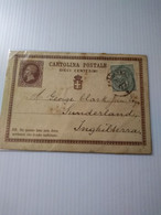 Italia 1877 Cartoline Intero Pallanza.england.stato See Photo Fbollo Adizionale.anullo Adiz.reverso E Recepzione.e7 Reg - Postwaardestukken