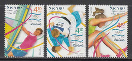 2016 Israel Rio Olympics Gymnastics Sailing   Complete Set Of 3 MNH @ BELOW FACE VALUE - Unused Stamps (without Tabs)