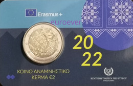 2 Euro Gedenkmünze 2022 Erasmus - Zypern / Cyprus BU Coincard - Chypre