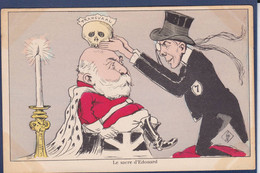 CPA Angleterre Royaume Uni Satirique Caricature Par Bigot Edouard VII Chamberlain Crane Mort - Autres & Non Classés