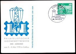 DDR PP16 D2/011 Privat-Postkarte ENERGIE-ÜBERLANDLEITUNG Cottbus Sost.1978 NGK 4,00 € - Privé Postkaarten - Gebruikt
