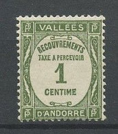 ANDORRE 1935 TAXE N° 16 ** Neuf MNH  TTB  C 8 € Recouvrements - Neufs