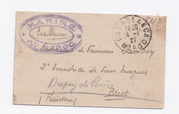 ENVELOPPE DE CASABLANCA POUR BREST DU 14/01/1927 CACHET MARINE AU MAROC - Briefe U. Dokumente