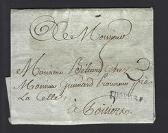 LETTRE DE THOUARS ENTRE 1746 1790  Sans Date Ni Correspondance - ....-1700: Vorläufer