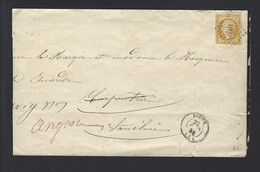 LETTRE 1855 N°13 De DIGNE OBL PC 1099 Sur Lettre Partiel - 1849-1876: Période Classique