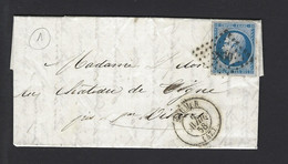 LETTRE 1858 N°14 De SAUMUR OBL PC 2830 - 1849-1876: Période Classique