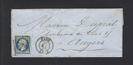 LETTRE 1855 N°14 De CAEN PC 578 - 1849-1876: Période Classique