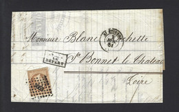 LETTRE 1860 N°16 De ST ETIENNE PC 3053 - 1849-1876: Période Classique