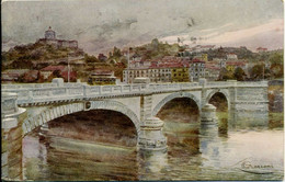 TORINO  Ponte Nuovo Umberto I  Illustrata Guerzoni  1918 - Pontes