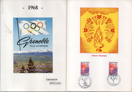 Souvenir Philatélique - 1968 - Grenoble Ville Olympique émission Spéciale -  Magnifique Livret  (Divers 258) - Lettres & Documents