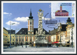 LUXEMBOURG (2021) Carte Maximum Card MULTILATERALE 2021 St Pölten Austria Rathaus Hotel De Ville Town Hall Gemeindehaus - Maximumkaarten