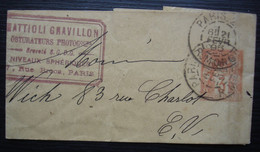 1895 Paris Rue Monge Bande Journal à 3 Centimes Avec Cachet Mattioli Gravillon Obturateurs Photographiques - Newspaper Bands
