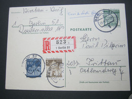 1971 ,  20 Pfg. Bauwerke Ganzsache Als Einschreiben Aus Berlin, Rs. Viel Text - Postcards - Used