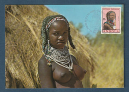 ⭐ Angola - Carte Maximum - Premier Jour - Mulher Muila - Con Missangas - 1974 ⭐ - Angola