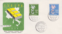 Enveloppe  FDC  1er Jour  SAAR   SARRE   Paire   EUROPA   1958 - 1958