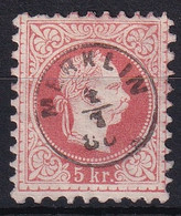 MiNr. 37 Österreich 1867 1. Juni/1. Sept. Freimarken: Kaiser Franz Joseph - Kleiner Zwergstempel Vollstempel MERKLIN - Gebraucht