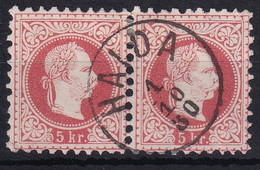 MiNr. 37 Österreich 1867 1. Juni/1. Sept. Freimarken: Kaiser Franz Joseph - Paar Vollstempel HAIDA - Gebraucht