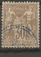 France - Type Sage - Type I (N Sous B) - N°69  30c. Brun Clair  Obl. Bleue TREBIZONDE (Turquie) - 1876-1878 Sage (Tipo I)