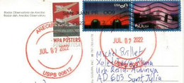 Stamps: Keck Observatory Hawaii & Cerro Tololo Inter-American Observatory.Chile,on Postcard Arecibo Observatory. P-R - Astronomie