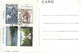 Australia - XVI Olympiad 1956 (Melbourne) - Souvenir Sheet With Commemorative Postmark In Post Card - Ete 1956: Melbourne