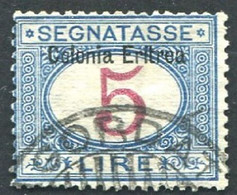 ERITREA 1903 SEGNATASSE 5 L. SASSONE N. 10 USATO - Erythrée