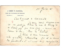 ROUEN Carte De Remerciement Du Curé De St-Etienne-Du-Rouvray à Un Policier (1926) - Unclassified