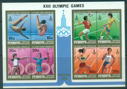 Penrhyn Is 1980 Summer Olympics Moscow MS MUH - Penrhyn