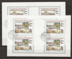 1980 USED  Ceskoslovensko, Mi 2586-87 Kleinbogen - Usati