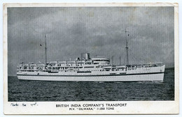 BRITISH INDIA STEAM NAVIGATION CO. TROOPSHIP : M.V. DILWARA / BASE ARMY POST OFFICE 17 / LONDON, CROMWELL CRESCENT - Steamers