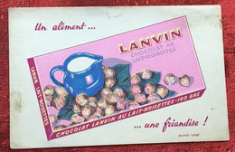 Rare Buvard- Publicitaire Publicité Chocolat Lanvin - Cocoa & Chocolat