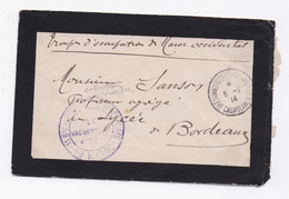 ENVELOPPE DE CASABLANCA POUR BORDEAUX DU 06/01/1914 CACHET TIRAILLEURS SENEGALAIS - Briefe U. Dokumente
