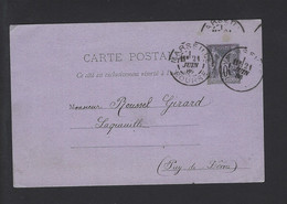 ENTIERS TYPE SAGE 10 Ct Obl MARSEILLE Daguins - 1877-1920: Semi-moderne Periode