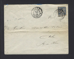 LETTRE TYPE SAGE 15 Ct Obl CETTE - 1877-1920: Semi Modern Period