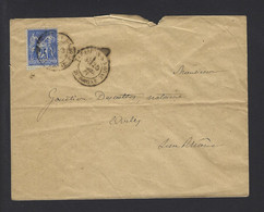 LETTRE TYPE SAGE 25 Ct Obl  TARASCON SUR RHONE - 1877-1920: Période Semi Moderne