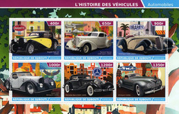 Djibouti 2015  -  L'Histoire Des Véhicules - Bugatti-Packard-Delahaye-Voisin-Mercedes-ZIS - 6v Feuillet  Mint/Neuf - Auto's