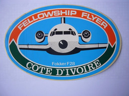 Avion / Airplane / AIR IVOIRE / Fokker F28 Fellowship Flyer / Sticker / Autocollant - Autocollants