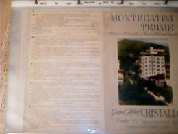 BROCHURE DÉPLIANT PIEGHEVOLE PUBBLICITARIO TERME DI MONTECATINI PISTOIA TOSCANA ANNI 30 MARR7 - Tourisme, Voyages