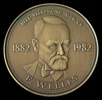 Médaille Commémorative: F. WELLES / 100 BELLEN - BELL TELEPHONE MFG C° - 1882-1982 - Professionnels / De Société