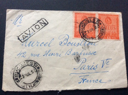 LETTRE  ROUMANIE>FRANCE Poste Aérienne 1951 - Storia Postale