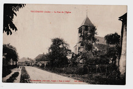 CPA-10-VAUCHASSIS  RUE DE L EGLISE PEU CONNUE CIRCULEE 1928 - Sonstige & Ohne Zuordnung