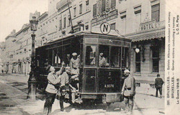 Bruxelles  Soldats Allemands Conduisant Un Tramway N'a Pas Circulé - Public Transport (surface)