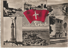 30-Trieste A-AMGFTT-Occupazione Anglo Americana-allied Occupation-10 L. Su Cartolina Illustrata Saluti Da Trieste- - Storia Postale