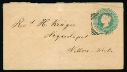 Ganzsache Umschlag 1897 Envelope Indien India Postage, Stempel Naidupet Or Naidupeta,  Half Anna - Omslagen