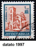 # Jugoslavia 1997 - Sopoćani Monastery (13th) - Datato 1997 - Usados