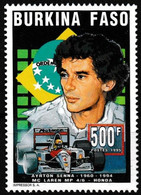 Timbre-poste Gommé Neuf** - Ayrton Senna Sur MC Laren MP 4/6 Honda - N° 938 (Yvert Et Tellier) - Burkina Faso 1995 - Burkina Faso (1984-...)