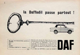 Publicité Papier VOITURE DAF DAFFODIL  1964 14 PI - Advertising